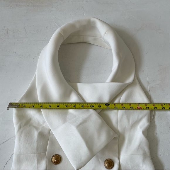 ELLIATT White Blazer Double Breast Mini Dress Halter Neck Backless Dress Size L - Picture 7 of 8